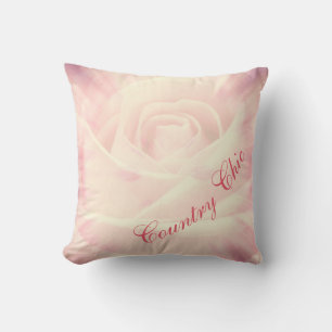 Hübsche blassrosa Rosen Landhausstil Design Kissen