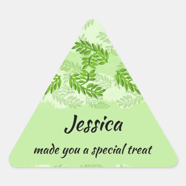 Hübsche Blätter Selbstgebackenes Kochen Dreieckiger Aufkleber (Vorderseite)