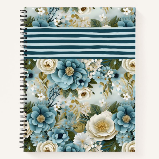 HÜBSCHE BLAU- UND KREBSATERCOLOR-BLUME NOTIZBUCH (Vorderseite)