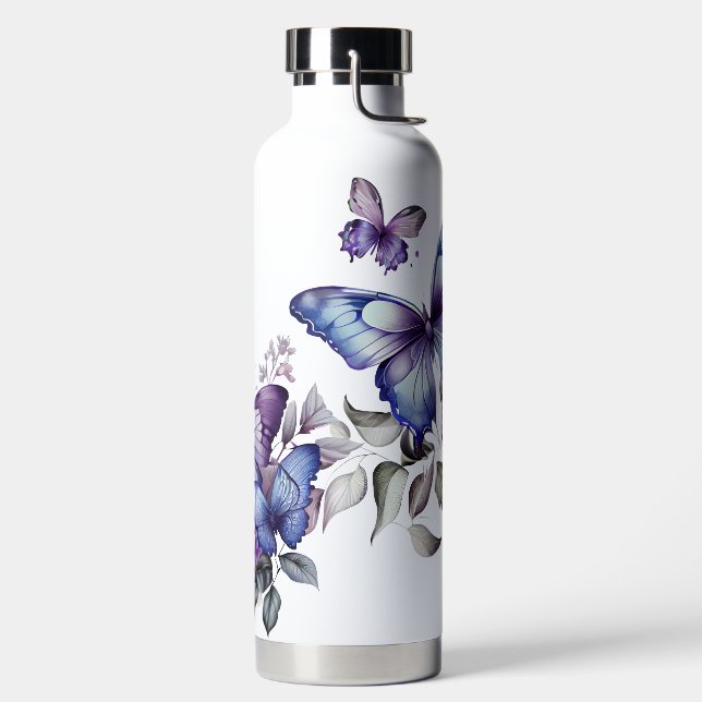 HÜBSCHE BLAU- UND LILA WASSERFELDER TRINKFLASCHE (links)