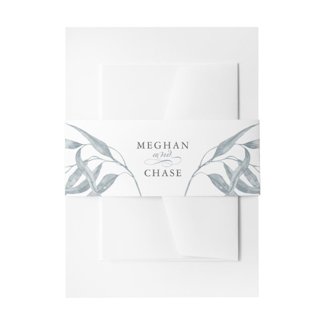 Hübsche blaue Blätter Einladungsbanderole (Vorderseite Beispiel)