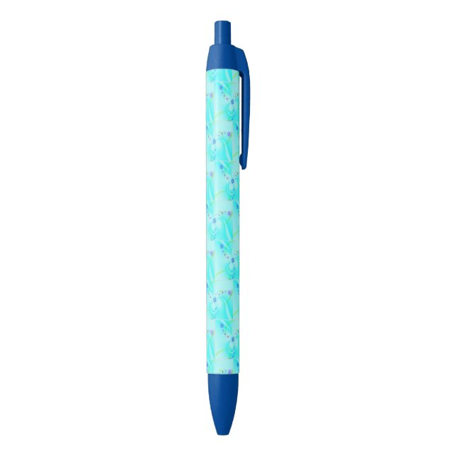 Hübsche blaue Blume Kugelschreiber (Unterseite (Vertikal))