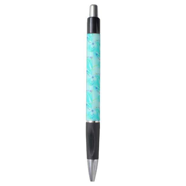 Hübsche blaue Blume Kugelschreiber (Vorderseite Vertikal)