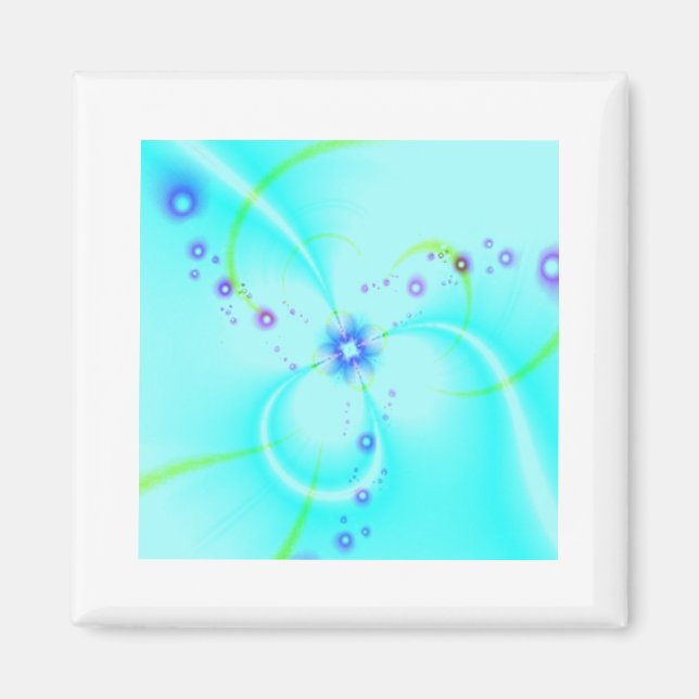 Hübsche blaue Blume Magnet (Vorne)