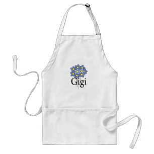 Hübsche blaue Blumen-Gigi-T-Shirt Schürze