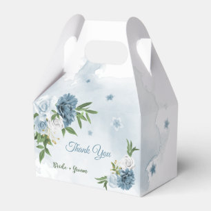hübsche blaue Blumen Grün  Geschenkschachtel