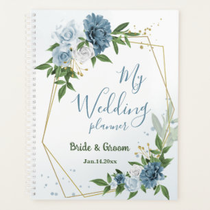hübsche blaue Blumen Hochzeit Planer
