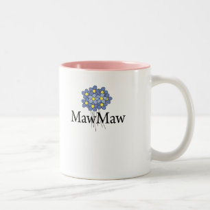 Hübsche blaue Blumen-Oma-T-Shirt Zweifarbige Tasse
