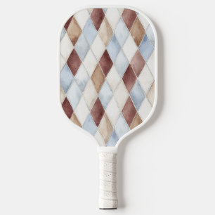Hübsche Blaue Creme Beige Braun Diamanten Pickleball Schläger