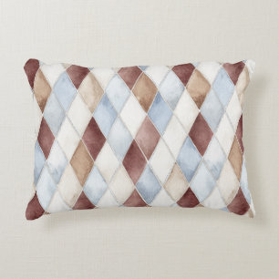 Hübsche Blaue Creme Beige Braune Diamanten Dekokissen