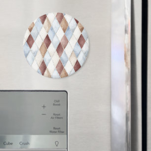 Hübsche Blaue Creme Beige Braune Diamanten Magnet