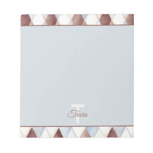 Hübsche Blaue Creme Beige Braune Diamanten Notizblock