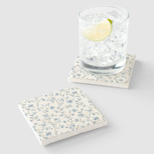 Hübsche Blaue Creme Blumen Steinuntersetzer