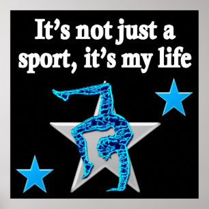 HÜBSCHE BLAUE GYMNASTIK IST MEIN LEBENSDESIGN POSTER