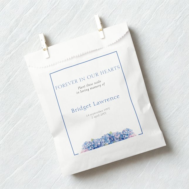 Hübsche Blaue Hortensien Trauersaatgutpackung Geschenktütchen (Von Creator hochgeladen)