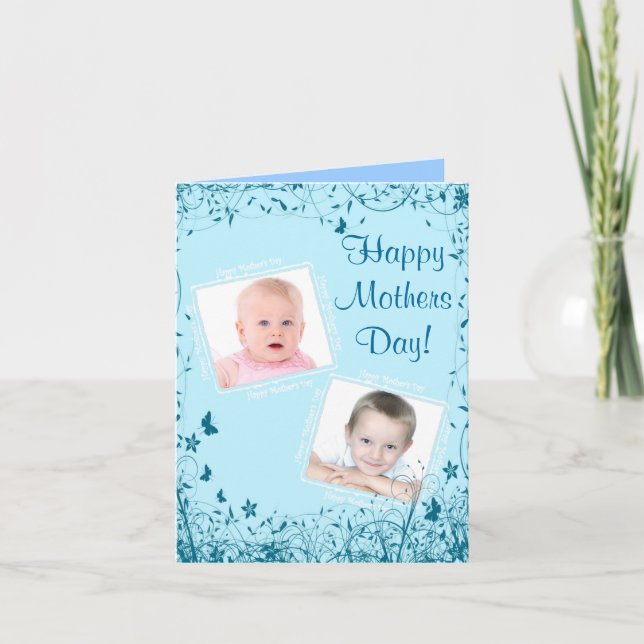 Hübsche Blaue Instraktionsmütter Karte (Vorderseite)
