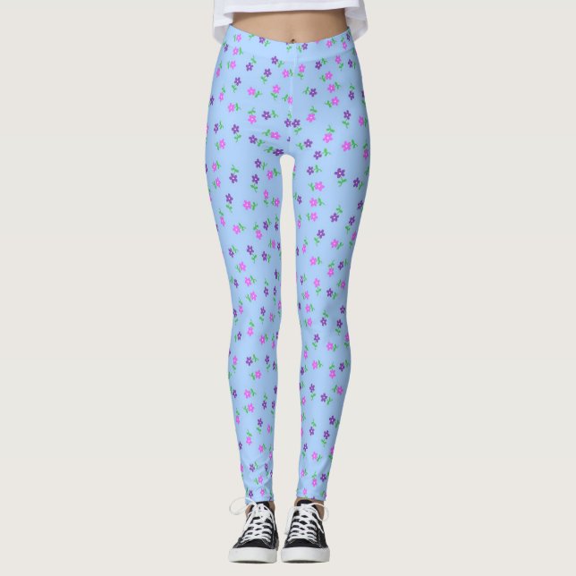 Hübsche blaue Leggings (Vorderseite)