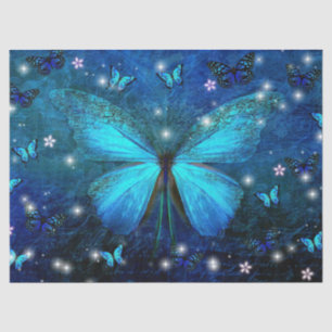 Hübsche blaue Schmetterlinge Seidenpapier