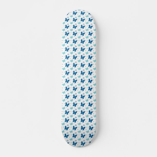Hübsche blaue Schmetterlinge Skateboard (Vorne)