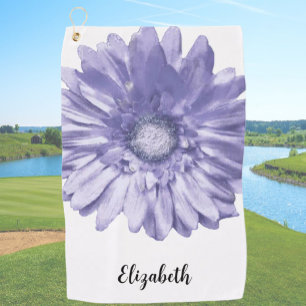 Hübsche blaue Sommersprossen Blume individuelle Na Golfhandtuch