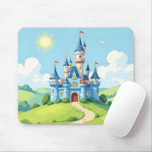 Hübsche blaue und weiße Burg Mousepad