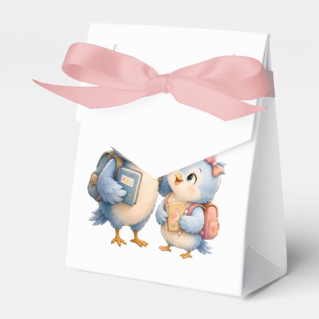 Hübsche Blaue Vögel Partygeschenkbox Geschenkschachtel (Vorderseite)