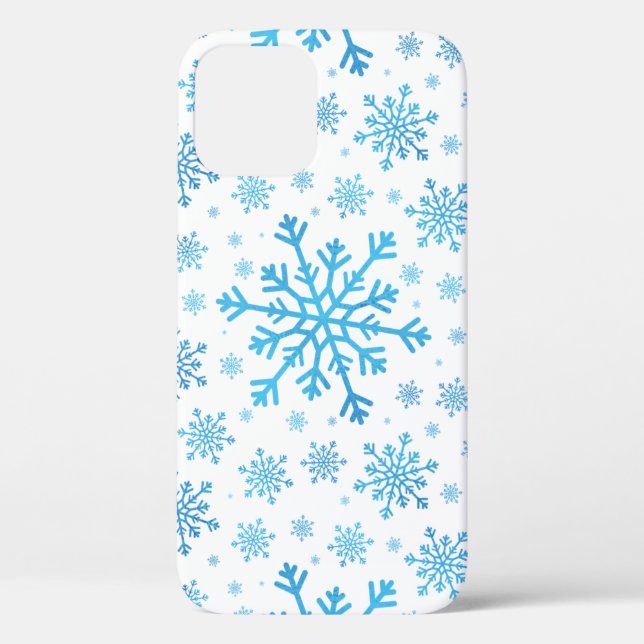 Hübsche Blaue Weihnachtsschneeflocken im Winter We Case-Mate iPhone Hülle (Rückseite)