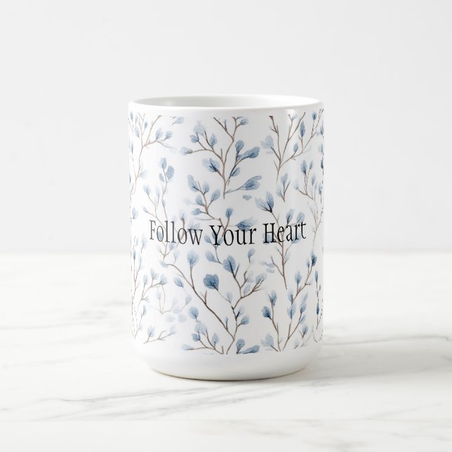 Hübsche blaue weiße Blumen Kaffeetasse (Mittel)