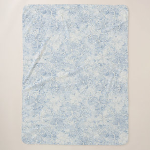 Hübsche blaue weiße Blumen Sherpadecke