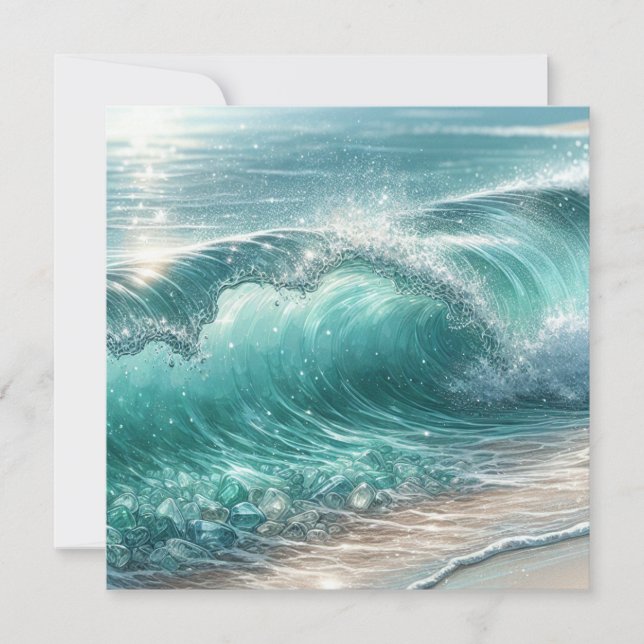 Hübsche Blaue Welle mit Glitzern (Vorderseite)