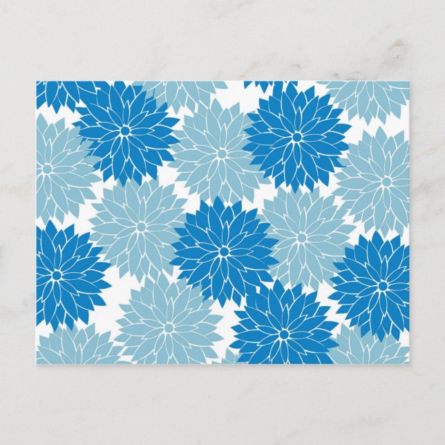 Hübsche Blauer Blume Blüten Blumenmuster Print Postkarte (Vorderseite)