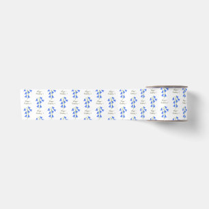 Hübsche Blauglocken Weiß Satinband