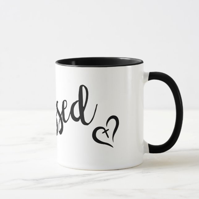 hübsche BLESSED-Schriftzeichen | Tasse (Rechts)