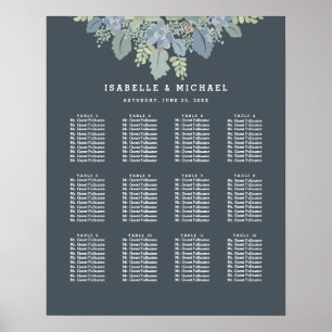 Hübsche Bloms Vintag Garden Hochzeitstabelle Poster