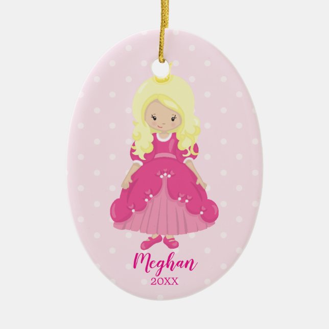 Hübsche blonde Prinzessin Christmas Ornament (Vorne)