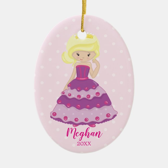 Hübsche blonde Prinzessin Christmas Ornament (Vorne)