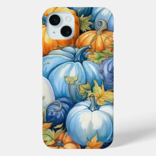 HÜBSCHE BLUE ORANGE WHITE FALL PUMPKINS Case-Mate iPhone HÜLLE