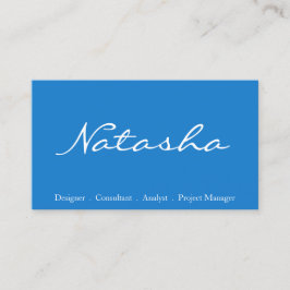 Hübsche Blue & White Script Schriftart Business Ca Visitenkarte
