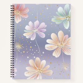 HÜBSCHE BLUE YELLOW PINK WATERCOLOR BLUME NOTIZBUCH
