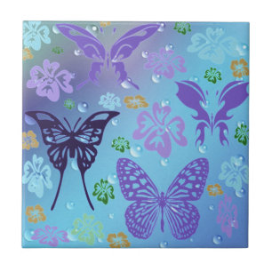 Hübsche Blues Butterflies Fliese