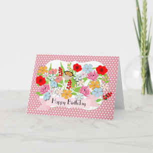 Hübsche blühende Blume Whimsical Karte