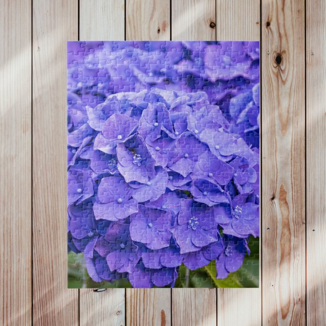 Hübsche Bluish Lila Summer Hydrangeas Puzzle (Von Creator hochgeladen)