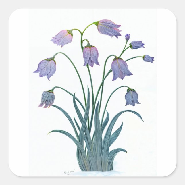 HÜBSCHE BLUME AUF SQUARE STICKER (Vorderseite)