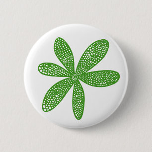 Hübsche Blume - Avocado Green auf Weiß Button
