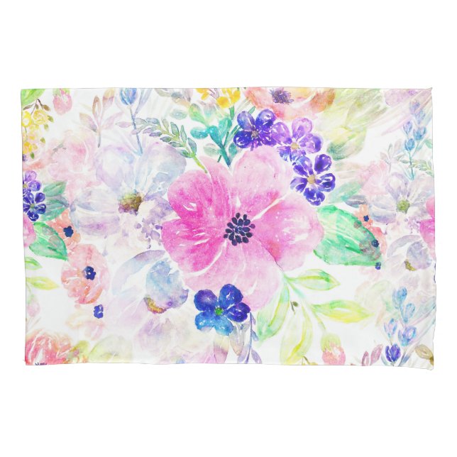 Hübsche Blume Boho Floral Watercolor Design Kissenbezug (Vorderseite)