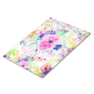 Hübsche Blume Boho Floral Watercolor Design Notizblock