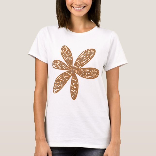 Hübsche Blume - braun T-Shirt (Vorderseite)