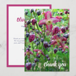 Hübsche Blume & Buds Foto Abschluss Vielen Dank Ankündigung