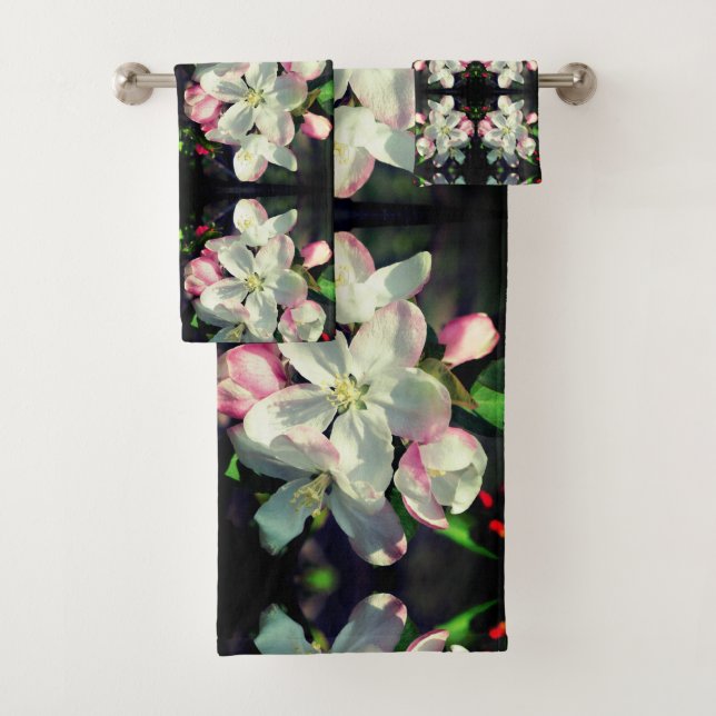 Hübsche Blume Crabappapfel blüht Abstrakt Badhandtuch Set (Insitu)