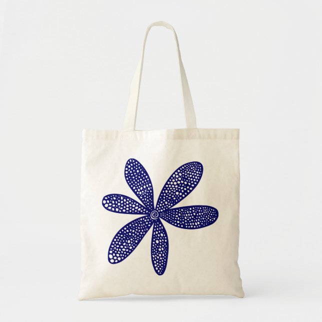 Hübsche Blume - Deep Navy Blue Tragetasche (Vorne)